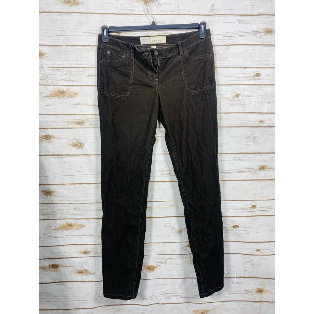 LOFT Women's Corduroy Dark Brown Slim Boot Jeans Size 10